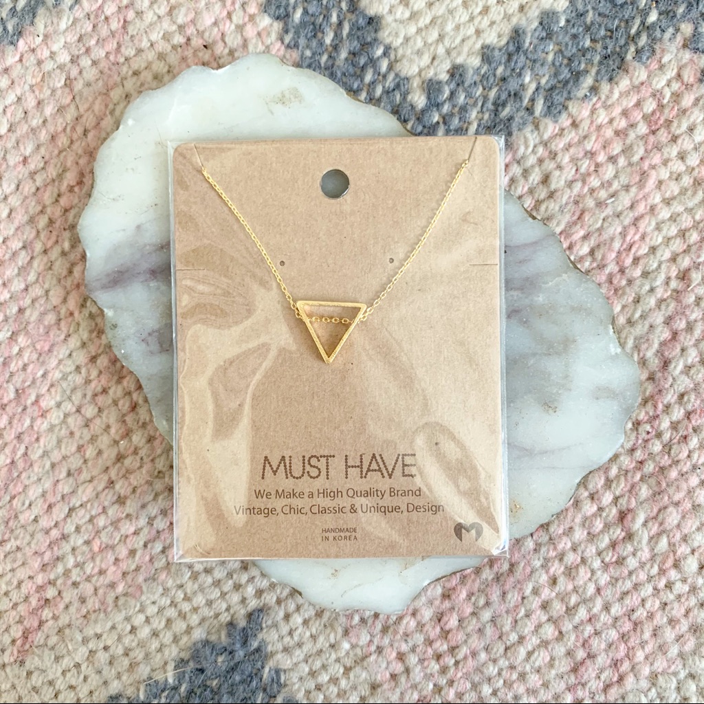 Triangle Dainty Chain Necklace 16”